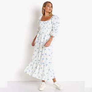 Faithfull the Brand, Marita Linen Midi Dress in Astoria floral, size S